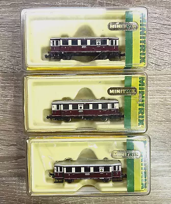 Minitrix N - 2090/2092 Train Unit - 3pc Rail Bus VT 75 With 2 VB 140 Trailers • £80