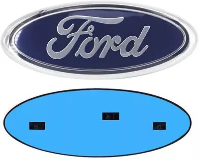 BLUE & CHROME 2005-2014 Ford F150 FRONT GRILLE/ TAILGATE 9  X 3.5  Oval Emblem • $11.89