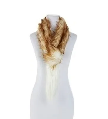  A By Adrienne Landau Ladies Faux Fur Fox Tail Clip Scarf Gold • $34.99