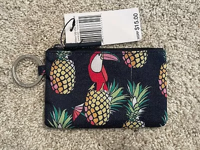 New Vera Bradley Lighten Up Zip ID Case Keyring In TOUCAN PARTY $15 • $10