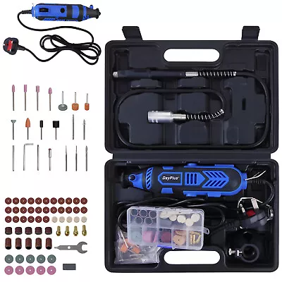 Hobby Craft Mini Drill Grinder Multi Rotary Tool Set Modeling Electric 135W 80Pc • £22.20