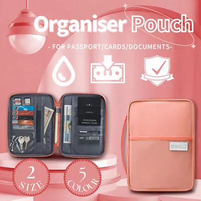 $10.45 • Buy Waterproof Passport Holder Travel Document Wallet RFID Bag Family Case Organizer