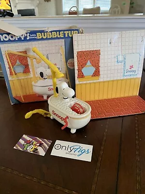 Vintage 1958 Peanuts SNOOPY In TUB Bubble Bath Blower Complete Box Vintage Toy • $30