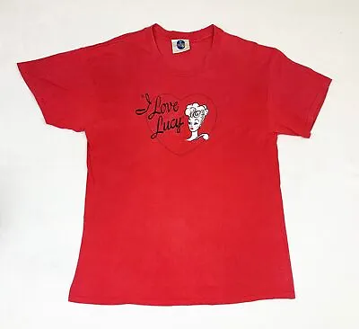 Vintage 1991 I Love Lucy Show T-Shirt Red Large Embroidered TV Single Stitch • $35.70