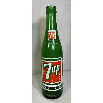 Vintage 7 Up You Like It It Likes You Bottle Green Glass 10 Oz • $14