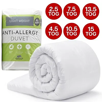 Anti Allergy Quilt Duvet 15 13.5 10.5 Tog Bedding Set Single Double King Size Uk • £10.99