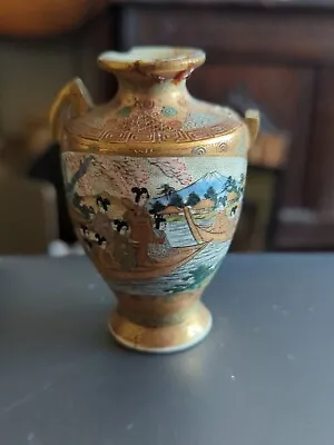 Antique Small 19th Century Japanese Satsuma Vase • £9.99