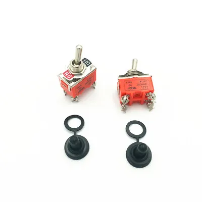 2sets Latching Toggle Switch 1221 4-Pin 2 Position ON-OFF DPST 15A 250VAC W Cap • $4.80