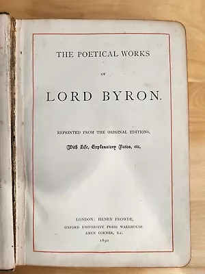 The Poetical Works Of Lord Byron Hardback 1890 • £4