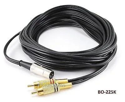 25ft BO Naim Quad 5-Pin DIN To 2-RCA Black Audio Cable CablesOnline BO-225K • $25.95