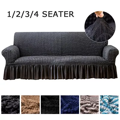 1 2 3 4 Seater High Stretch Couch Covers Sofa Cover Lounge Slipcover Protector • $12.99