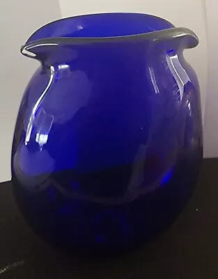 Lovely Cobalt Blue Australian Studio Glass By Pauline Delaney Signed 17cm Tall • $95