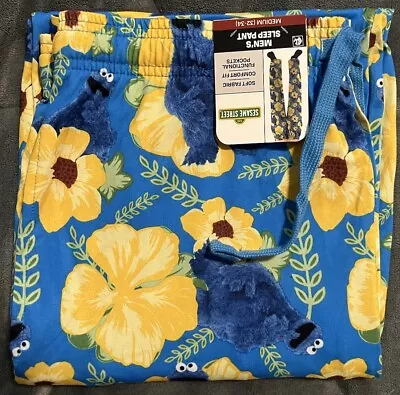 Sesame Street Men’s Cookie Monster Print Sleep Pants Size MEDIUM (32-34) • $11.99