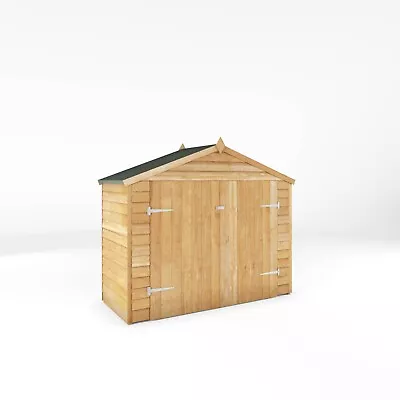 Waltons 3x7 Wooden Garden Shed Bike Storage Overlap Double Door Apex 3ft 7ft • £272.99