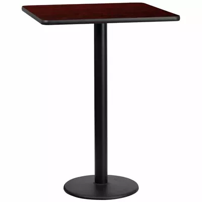 Flash Furniture 30  Square Restarant Bar Table In Black And Mahogany • $230.99