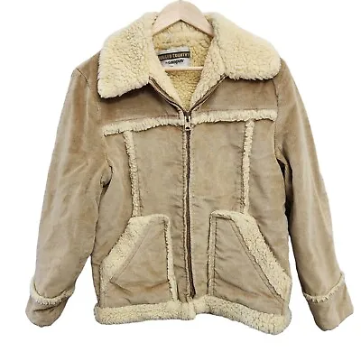 Rugged Country Campus Corduroy Jacket Vintage 70s Sherpa 38 Marlboro Man USA • $59.99