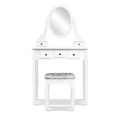 $116.62 • Buy Artiss Dressing Table Stool Set Mirror Drawers Makeup Cabinet Storage Desk White