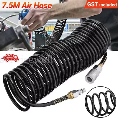 Air Hose Fittings Recoil Pneumatic Airline Compressor 200 PSI Quick Coupler 7.5M • $21.53