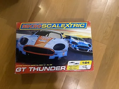 Scalextric Set Micro - GT Thunder Aston Martin DBR9 No.009 V No.36 • £23