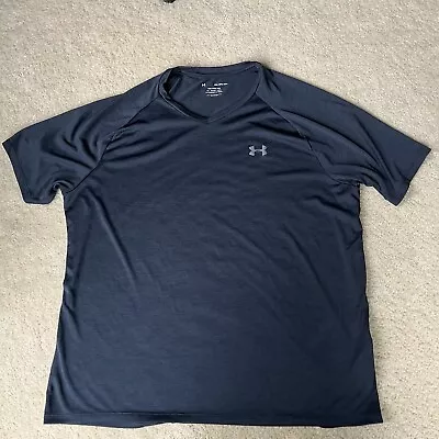 Under Armour Men’s The Tech Tee - Size 2XL  - Black - V Neck - VGUC • $11.99