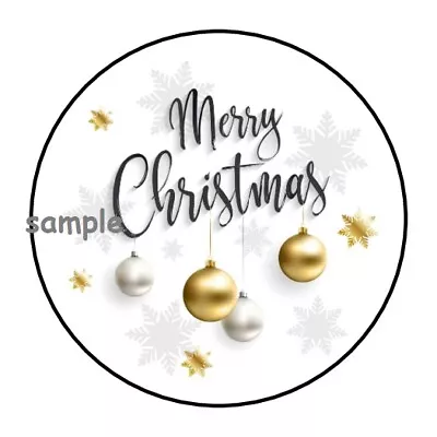 30 Merry Christmas Ornaments Envelope Seals Labels Stickers 1.5  Round Gifts • $2.64