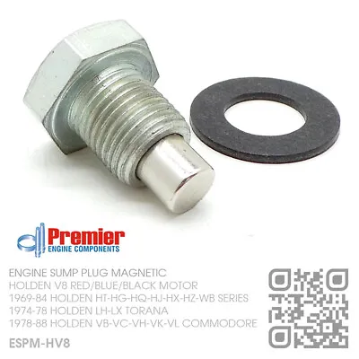Premier Magnetic Sump Plug V8 253 4.2l & 308 5.0lred Motor [holden Lh-lx Torana] • $33.50