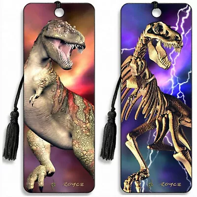 £4.29 • Buy 3D MOTION Bookmark Dinosaur T Rex Tyrannosaurus SKULL Gift X Him Boy Kids Nephew