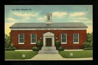 Post Office Postcard Virginia VA Emporia Lanterns Columns Gardens Eagle Fence • $3.99