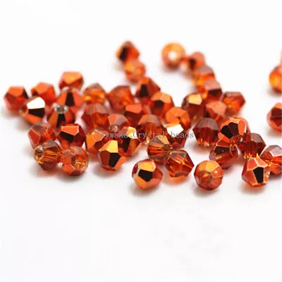 4mm 100PCS Bicone Crystal Beads Glass Beads Loose Faceted Beads Jewelry Making • $1.35