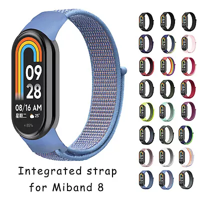 Integrated Nylon Strap For Xiaomi MiBand 8 Mi Band 8 Wrist Bands Bangle Bracelet • $4.90