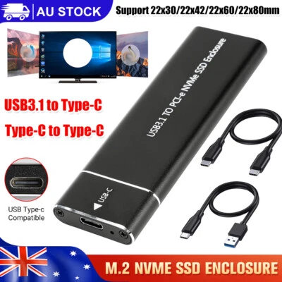 $24.95 • Buy M.2 NVME SSD Enclosure Hard Case PCIe M.2 To USB Type C 3.1 GEN2 M Key Adapter