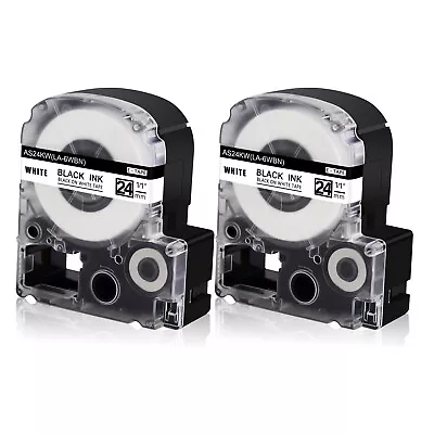 2PK Compatible With EPSON K-Sun 224BW 224BWPX 1 In Tape White Label For Name Tag • $11.99