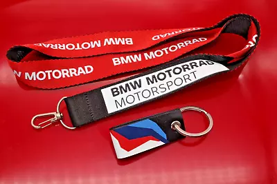 BMW Motorcycle Neck Strap + Key Ring Motorsport Original New Lanyard Keyholder • $21.65