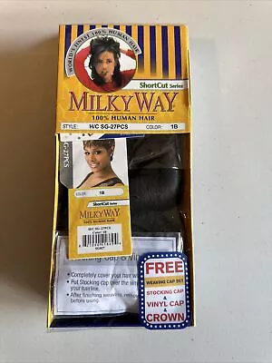 BRAND NEW Milky Way 27PCS OF BLACK #1B 100% HUMAN HAIR SHORTCUT SERIES • $18