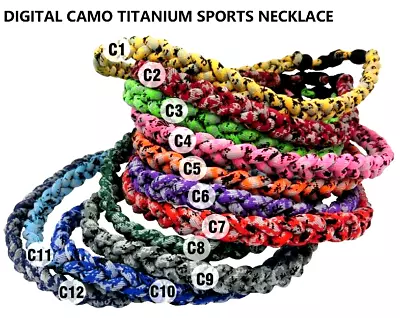 Mens Boys Youth Baseball Softball Tornado Twist Energy Nylon Rope Necklace Camo • $9.99