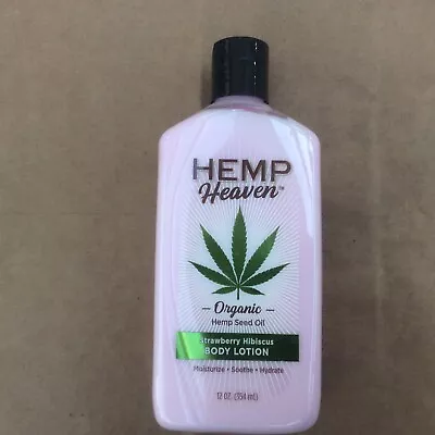 Hemp Heaven Organic Hemp Seed Oil Body Lotion (12 Ounces) - Strawberry Hibiscus • $9.55