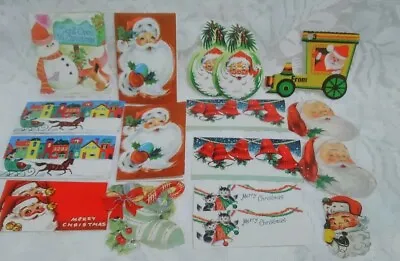 $12.95 • Buy 18 Vintage Christmas Gift Tags Seals Santa Kittens Bells Snowman Dog