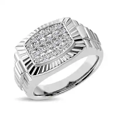 $2548.80 • Buy 10 KT White Gold 1/2 CTTW Diamond Mens Fashion Ring