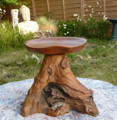 £139 • Buy Solid Teak Tree Root Stool/table~unique Rustic Boho Chic Statement Piece