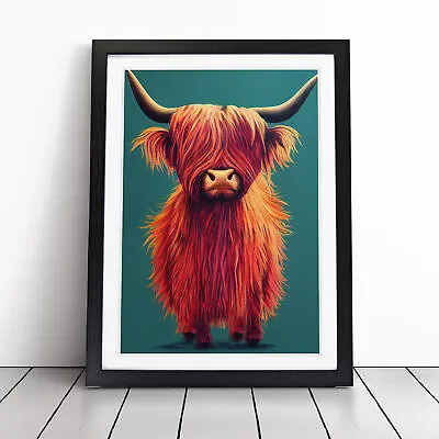 An Awesome Highland Cow Wall Art Print Framed Canvas Picture Poster Decor • £34.95