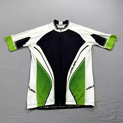 Voler Race Raglan Cycling Jersey Mens Large Green Black Full Zip Short Sleeve • $18.88