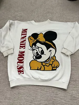 Vintage 80s Disney Mickey Minnie Mouse Rare Sweatshirt Crewneck Sweater Medium • $20