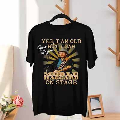 Merle Haggard Black Cotton T Shirt Gifl For Fan Men And Women U882 • $20.89