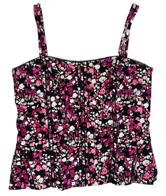 White House Black Market Pink Floral Cherry Blossom Corset Top Size 10 • $22.49