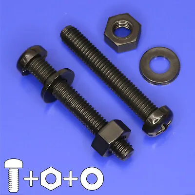 M3 M4 M5 M6 Black Phillips Nylon Screw Nut Washer Sets 25PCS Machine Screws • £6.84