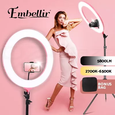 Embellir LED Ring Light With Stand 19  Phone Camera Tripod 5800LM Dimmable Diva • $99.95