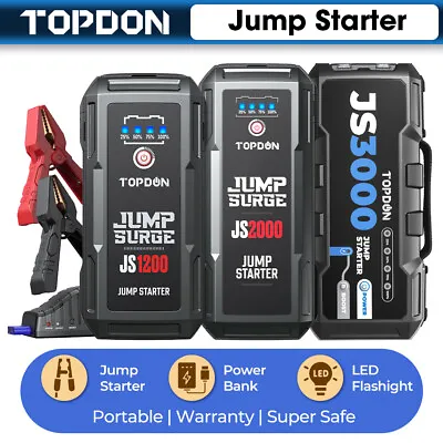 $94 • Buy TOPDON JS1200 JS2000 JS3000 Car Jump Starter Booster Jumper Box Power Bank