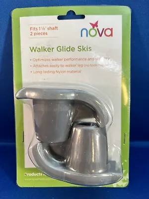 $14.99 • Buy Walker Glide Skis Gray For 1  Walker Pair #40027GR By NOVA Medical Products