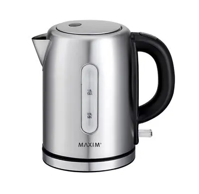 $48.44 • Buy Maxim Kettle 1L Mini/Small/Compact Stainless Steel/Cordless/Docking Station