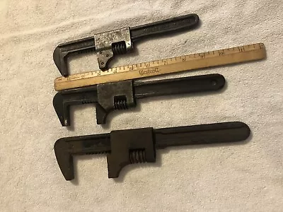 Antique Lot Of Three Adjustable Monkey Wrenches • $35